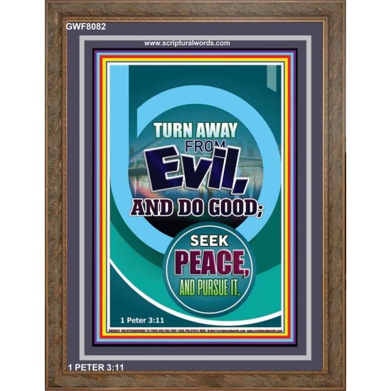 TURN AWAY FROM EVIL   Encouraging Bible Verses Framed   (GWF8082)   