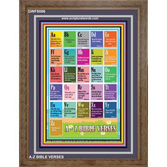 A-Z BIBLE VERSES   Christian Quotes Framed   (GWF8086)   