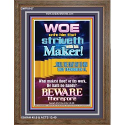 WOE UNTO HIM WHO STRIVETH WITH HIS MAKER   Bible Verses Wall Art Acrylic Glass Frame   (GWF8167)   