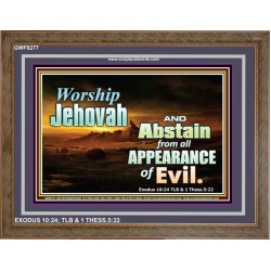 WORSHIP JEHOVAH   Large Frame Scripture Wall Art   (GWF8277)   "45x33"