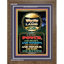 WORTHY IS THE LAMB   Framed Bible Verse Online   (GWF8494)   