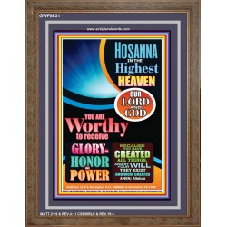 WORTHY TO RECEIVE ALL GLORY   Acrylic Glass framed scripture art   (GWF8631)   