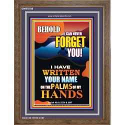 YOUR NAME WRITTEN  IN GODS PALMS   Bible Verse Frame for Home Online   (GWF8708)   "33x45"