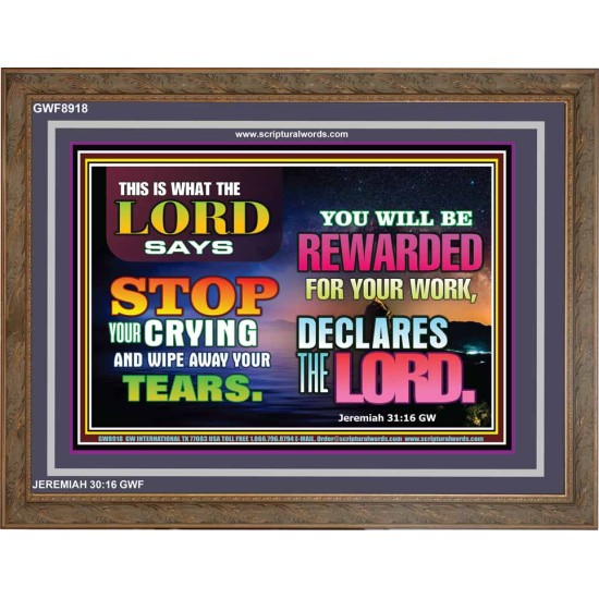WIPE AWAY YOUR TEARS   Framed Sitting Room Wall Decoration   (GWF8918)   