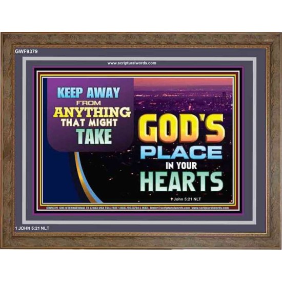 WHAT IS GOD'S PLACE IN YOUR HEART   Large Framed Scripture Wall Art   (GWF9379)   