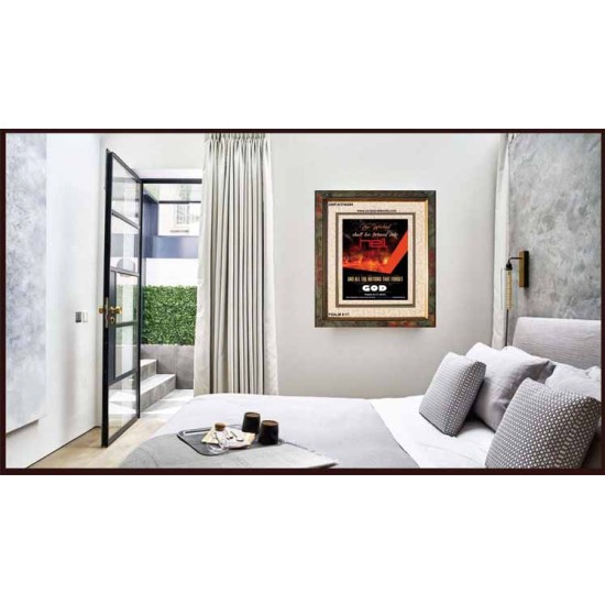 THE WICKED SHALL BE TURNED INTO HELL   Large Frame Scripture Wall Art   (GWFAITH4994)   