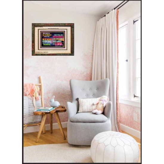 WIPE AWAY YOUR TEARS   Framed Sitting Room Wall Decoration   (GWFAITH8918)   