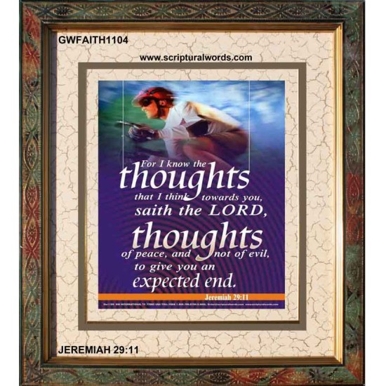 THE THOUGHTS OF PEACE   Inspirational Wall Art Poster   (GWFAITH1104)   