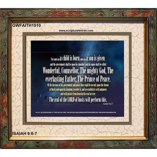 WONDERFUL, COUNSELLOR   Custom Framed Bible Verses   (GWFAITH1510)   