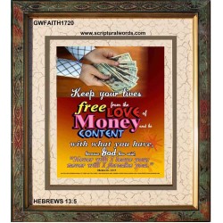 BE CONTENT   Frame Bible Verse   (GWFAITH1720)   "16x18"