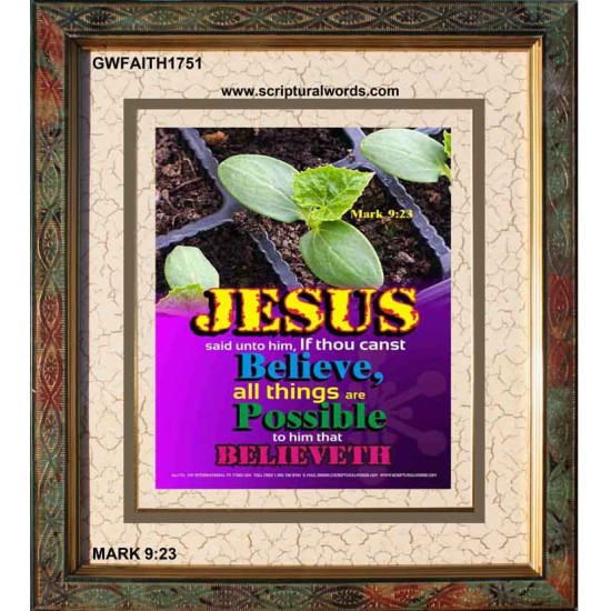 ALL THINGS ARE POSSIBLE   Modern Christian Wall Dcor Frame   (GWFAITH1751)   