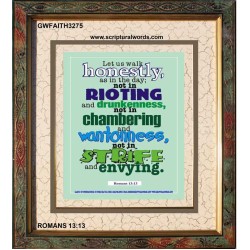 WALK HONESTLY   Christian Wall Dcor Frame   (GWFAITH3275)   "16x18"