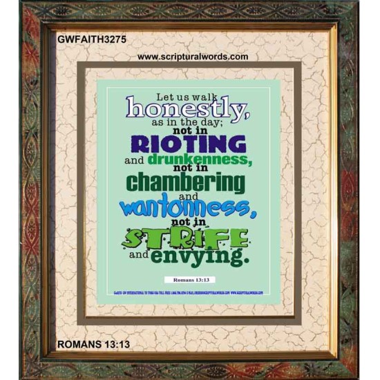 WALK HONESTLY   Christian Wall Dcor Frame   (GWFAITH3275)   