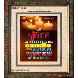 THE SPIRIT OF MAN IS THE CANDLE OF THE LORD   Framed Hallway Wall Decoration   (GWFAITH3355)   