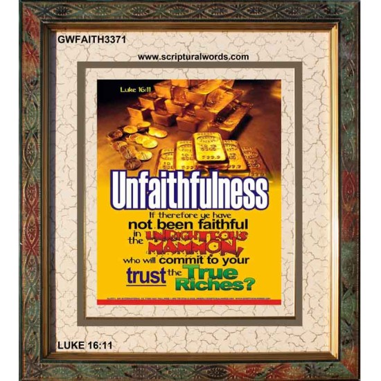 TRUE RICHES   Acrylic Glass Frame Scripture Art   (GWFAITH3371)   