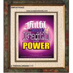 WITH POWER   Frame Bible Verses Online   (GWFAITH3422)   "16x18"