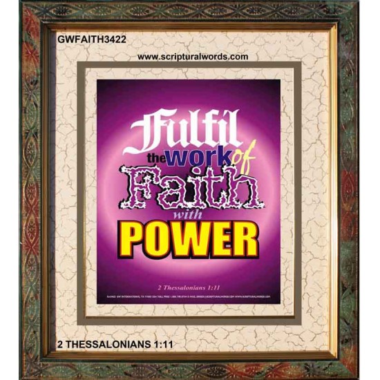 WITH POWER   Frame Bible Verses Online   (GWFAITH3422)   