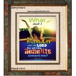 ALL HIS BENEFITS   Bible Verse Acrylic Glass Frame   (GWFAITH3610)   