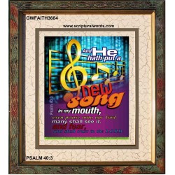 A NEW SONG IN MY MOUTH   Framed Office Wall Decoration   (GWFAITH3684)   