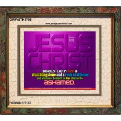 WHOSOEVER BELIEVETH ON HIM SHALL NOT BE ASHAMED   Custom Frame Inspiration Bible Verse   (GWFAITH3706)   "18x16"