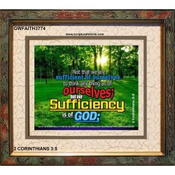 ALL SUFFICIENT GOD   Large Frame Scripture Wall Art   (GWFAITH3774)   