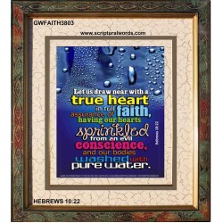 TRUE HEART   Large Frame Scriptural Wall Art   (GWFAITH3803)   "16x18"