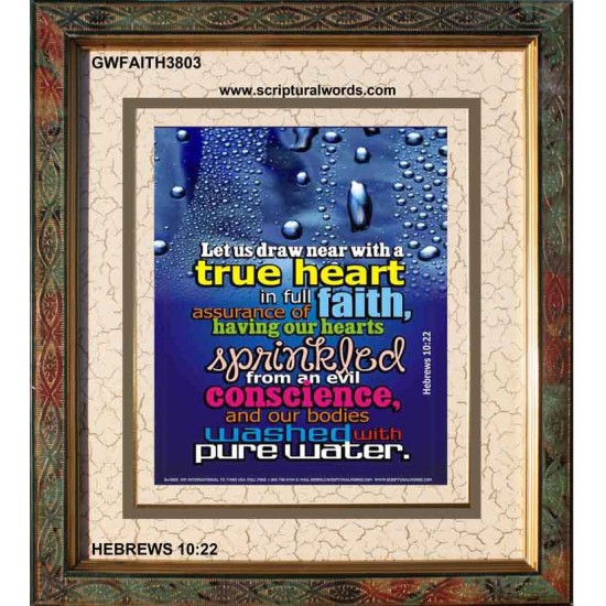 TRUE HEART   Large Frame Scriptural Wall Art   (GWFAITH3803)   