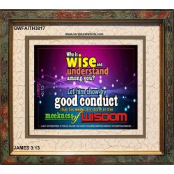 WISDOM   Scriptural Framed Signs   (GWFAITH3817)   