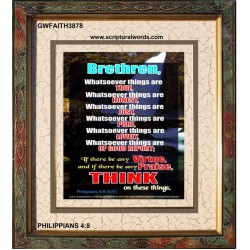 WHATSOEVER THINGS ARE TRUE   Scripture Wood Framed Signs   (GWFAITH3878)   "16x18"