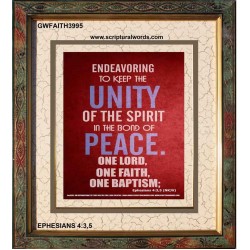 UNITY OF THE SPIRIT   Acrylic Glass Frame Scripture Art   (GWFAITH3995)   "16x18"