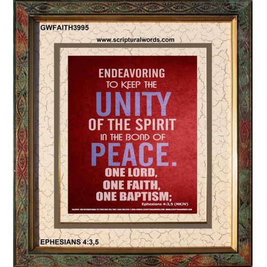 UNITY OF THE SPIRIT   Acrylic Glass Frame Scripture Art   (GWFAITH3995)   