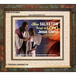 SALVATION THROUGH JESUS   Framed Business Entrance Lobby Wall Decoration    (GWFAITH4004)   