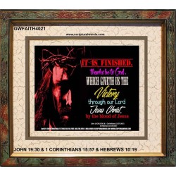 VICTORY BY THE BLOOD OF JESUS   Bible Scriptures on Love Acrylic Glass Frame   (GWFAITH4021)   "18x16"