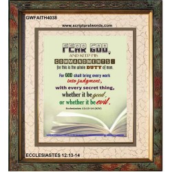 WHOLE DUTY OF MAN   Acrylic Glass Framed Bible Verse   (GWFAITH4038)   "16x18"