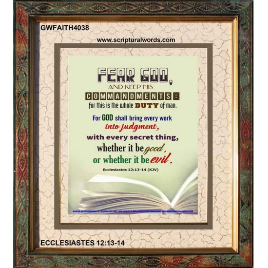 WHOLE DUTY OF MAN   Acrylic Glass Framed Bible Verse   (GWFAITH4038)   