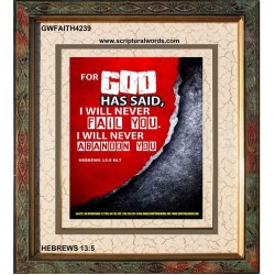 WILL NEVER FAIL YOU   Framed Scripture Dcor   (GWFAITH4239)   