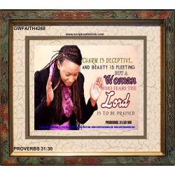 A WOMAN WHO FEARS THE LORD   Christian Artwork Frame   (GWFAITH4268)   