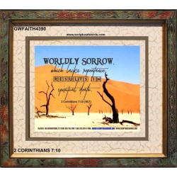 WORDLY SORROW   Custom Frame Scriptural ArtWork   (GWFAITH4390)   "18x16"