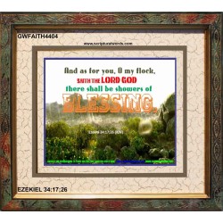 SHOWERS OF BLESSING   Unique Bible Verse Frame   (GWFAITH4404)   