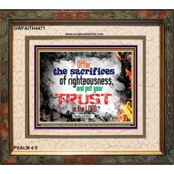 SACRIFICES OF RIGHTEOUSNESS   Bible Verse Frame for Home Online   (GWFAITH4471)   