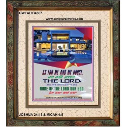 WE WILL SERVE THE LORD   Framed Bible Verses   (GWFAITH4567)   "16x18"