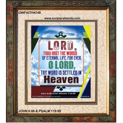 THE WORDS OF ETERNAL LIFE   Framed Restroom Wall Decoration   (GWFAITH4748)   