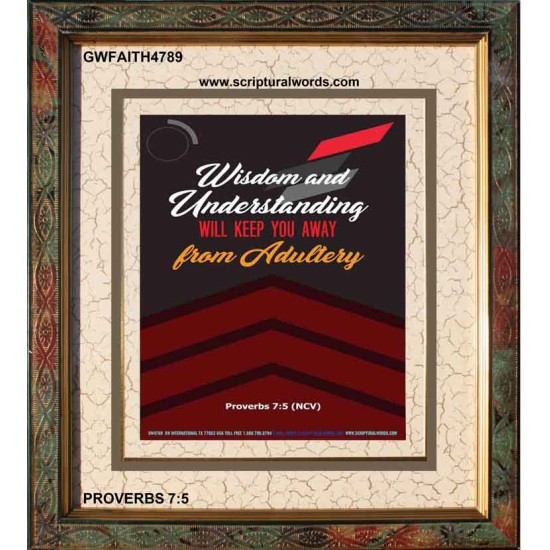 WISDOM AND UNDERSTANDING   Bible Verses Framed for Home   (GWFAITH4789)   
