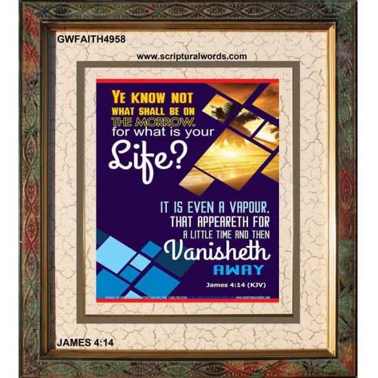 WHAT IS YOUR LIFE   Framed Bible Verses   (GWFAITH4958)   