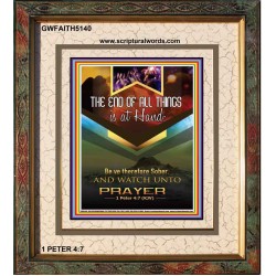 WATCH UNTO PRAYER   Portrait of Faith Wooden Framed   (GWFAITH5140)   "16x18"