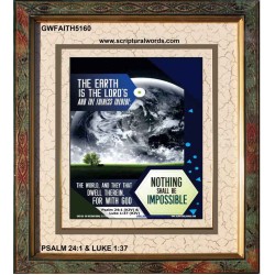 THE WORLD AND THEY THAT DWELL THEREIN   Bible Verse Framed for Home   (GWFAITH5160)   