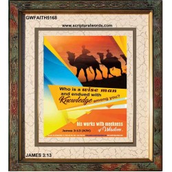WHO IS A WISE MAN   Large Frame Scripture Wall Art   (GWFAITH5168)   "16x18"