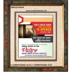 A GREAT DOOR AND EFFECTUAL   Christian Wall Art Poster   (GWFAITH5244)   "16x18"