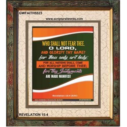 WHO SHALL NOT FEAR THEE   Christian Paintings Frame   (GWFAITH5523)   "16x18"