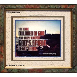 TRUE CHILDREN OF GOD   Christian Quote Framed   (GWFAITH6538)   "18x16"